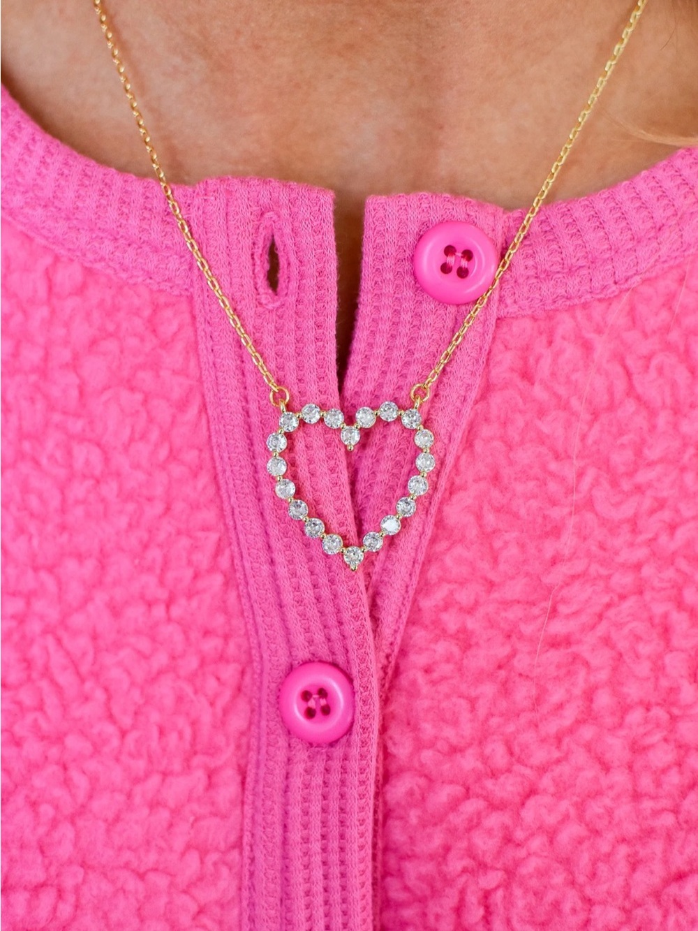 Sparkle Heart Necklace - Gold